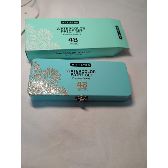 ARTISTRO Watercolor Paint Set, 48 Vivid Colors in Portable Box, Paper, Brushes - Picture 5 of 6